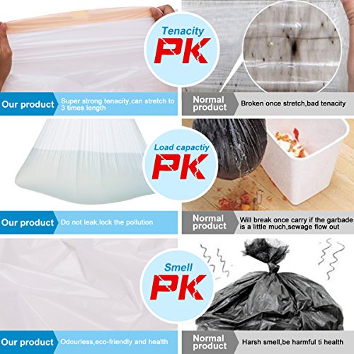 Trash Bags,TOLOCO Ultra Strong Garbage Bags,Tall Kitchen Drawstring Trash Can Bags,16 Gallon,Fresh Clean,120 Count,Ultra Strong Unscented Multipurpose Garbage Bags for Kitchen Trash Can/Bin