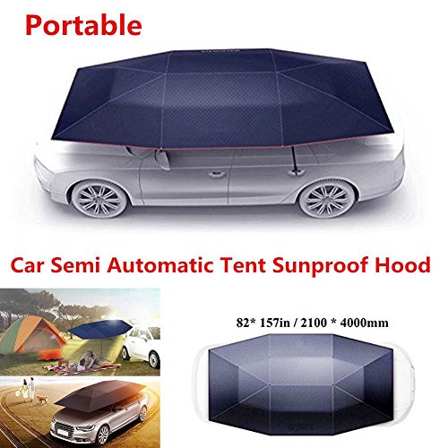 ZHUOTOP Fully-Automatic Remote Outdoor Car Umbrella Sunshade Tent Roof Cover Anti UV Navy