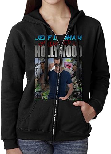 JHKM Women's Jeff Dunham Unhinged In Hollywood Full Zip Hoodies Jackets Black Size XL