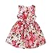 Ephex Toddler Girls Flower Princess Silky Dress with Floral Print 2-11T