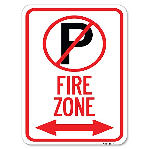 (No Parking Symbol and Arrow Pointing Left and Right) | 18" X 24" Heavy-Gauge A…