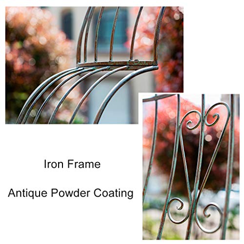 AAQQ Rosenbogen aus Metall, Kletterpflanzen Metallgitter, Stützbogenrosen, 127 cm X 40 cm X 242 cm, Geeignet für Orte… – Bild 5