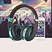 Wireless Headset with Mic,Foldable Bluetooth Headphone with 3.5mm Audio Jack for PC/iPhone/Android Smartphones Computers(Black+Blue)