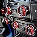 Thenice Aluminum Alloy Car Inner Air Conditioner Audio Volume Switch Knob Ring AC Media Button Cover Trim Bezel for Ford F150 XLT 2016 2017 2018 (Red)