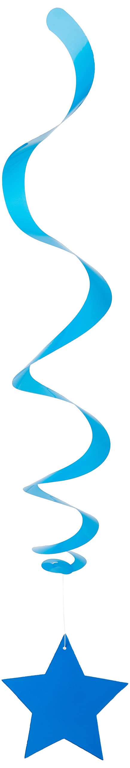 Royal Blue Solid Hanging Swirl Decorations (66cm) Pack of 3 - Elegant Hanging Décor for Parties & Events