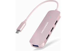 USB C Hub MEANHIGH 4 Port USB 3.0 Hub for Laptop USB 2.0 Port Expander Multi Splitter for Computer Type C Dongle for MacBook Mac Air iPad PC Flash Drive Mobile HDD