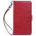 ULAK Compatible with iPhone 8 Plus/Phone 7 Plus Wallet Case with Card Holder, Premium PU Leather Flip Cover with Kickstand Magnetic Closure Shockproof Case for iPhone 7 Plus/8 Plus, Red