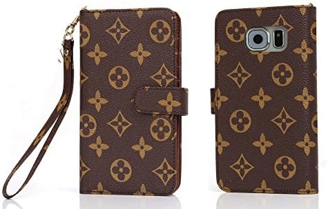For Samsung galaxy s 6 7 8 + plus note Luxury Famous Deluxe Monogram Flowers Grid Leather Flip Filo Wallet Bag Card Cash Case Cover S (Flowers, Samsung galaxy note 5)