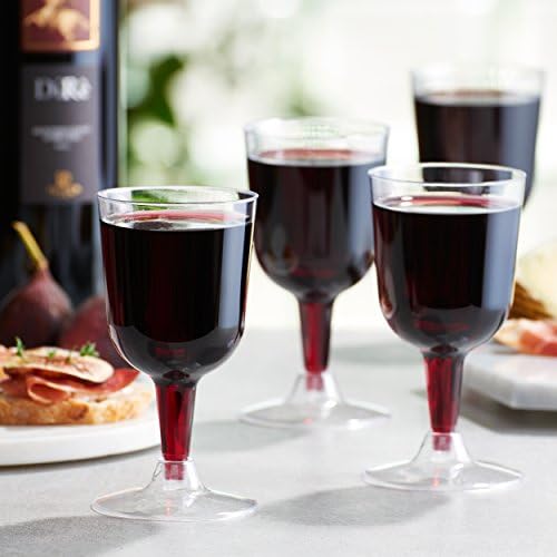 Toasted Drinkware Premium Hard Plastic Clear Two Piece 5.5 oz Wine Glasses, 120 Count