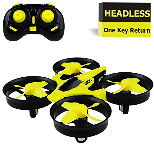 Mini Drone Headless RC Quadcopter Drone for Kids 2.4GHz 4CH 6 Axis Remote Control Helicopter Indoor / Outdoor Flying Small Airplane with One Key Return for Beginner (Yellow)