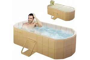 jessie 47" Portable Tub for Adults with Lid, Foldable Bathtub, Hot & Cold Plunge Tub Ice Bath Tub fo Home Indoor & Outdoor Sh