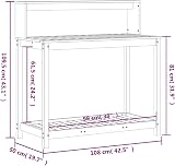 vidaXL Potting Table - 108x50 cm Solid Douglas Wood Garden Workbench view 3