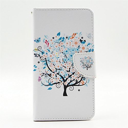 Note4 Case, GOODTONY PU Leather Wallet Type Flip Folio Design Protective Skin Cover with Credit Card Holder Slots Case for Samsung Galaxy Note4 (Butterfly Floral)