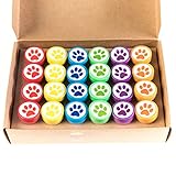 Huji Paw Print Stampers 24 Pieces Birthday Supplies Bag Accessories Toys Classroom Teachers Reward Activities for Children's Party Favors Birthday Parties School (Paw, 24 PCS)