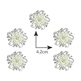 Ezing 5pcs White Faux Pearl Flower Brooch Round Shape