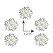 Ezing 5pcs White Faux Pearl Flower Brooch Round Shape