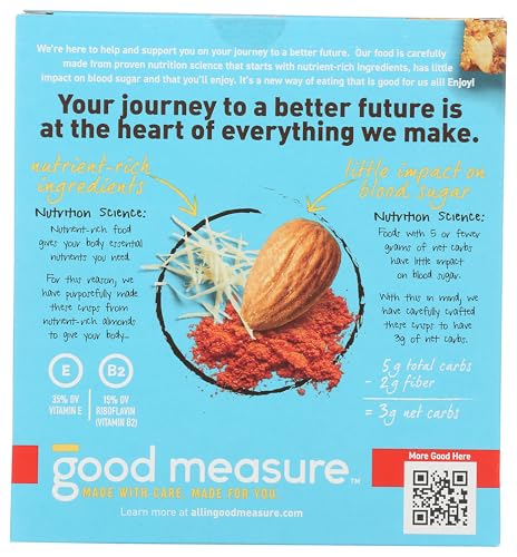 GOOD MEASURE SRIRACHA ALMOND CRISPS, 3G NET CARBS, 2G SUGAR – NUTRIENT-RICH, CRUNCHY, AND SPICY SNACK LITTLE IMPACT ON BLOOD MADE IN THE USA, 10 1-OZ POUCHES