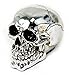 Bellaa 26874 Silver Skull Statue Skeleton Head Collectible Decoration 5 Inch