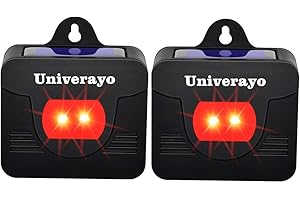 Univerayo Coyote Deterrent Solar Predator Control Light Deer Repellent Device for Nighttime Animal Fox Skunk Raccoon Repellent for Outdoor Garden Yard Chicken Coop 2 Pack