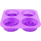 PRETYZOOM Silicone Muffin Baking Mold 6.53 Inch Flower Shape Non-Stick Cake Mold for Diy Baking and Cheesecake Making