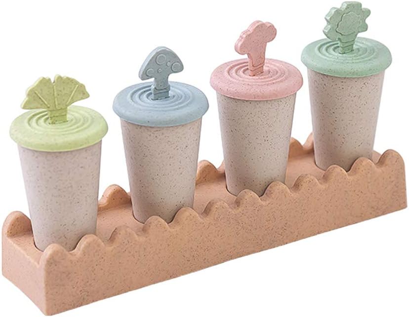 Yissma 4pcs ice cream mold popsicle mold set, ice mold silicone, ice