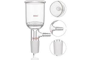 Borosilicate Glass Buchner Filtering Funnel,Glass Plate Filter Funnel with 24/29 Standard Joint Perforated Glass Plate Filter