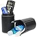 Makeup Brush Holder by The Aurora Collections, Compact Design Serves Multiple Needs - Travel Jewelry Case, Pencil Case or Holder, and Toiletry Bag - Hard Leather Cup for Protection!