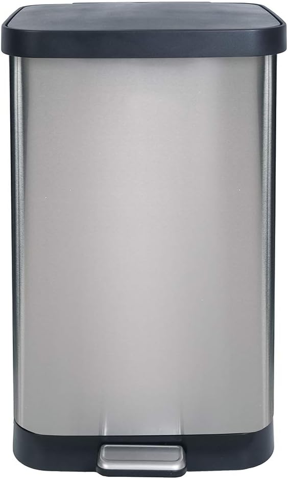 GLAD GLD-74507 Extra Capacity Stainless Steel Step Trash Can with Clorox Odor Protection of The Lid, Fits All 20G Garbage Waste Bags, 20 Gallon: Home & Kitchen