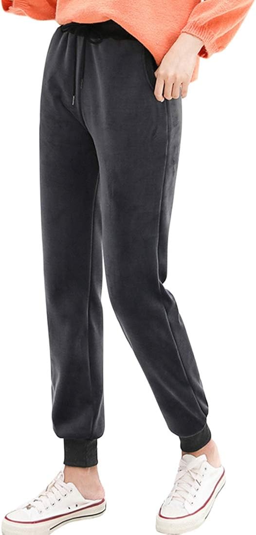 Damen Skihose Jogginghose Winter Warm Gefüttert Thermofleece Schwarz - Bequem & Stylish