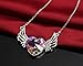PLATO H Angel Wing Heart Crystals Necklace for Women Guardian Angel Pendant with Dainty Jewelry Box Mothers Christmas Gifts
