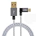 CableCreation 10 Feet Left Angle Micro USB 2.0 Braided Cable, 90 Degree Vertical Left USB 2.0 A Male to Micro USB Male with Aluminium Case,3Meters, Space Gray