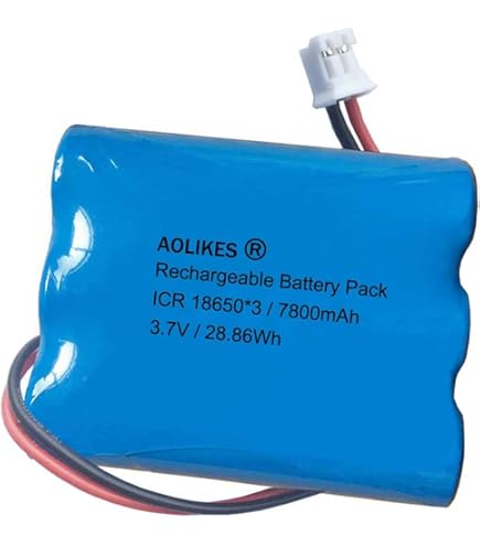Amazon.com: AOLIKES 3.7v 6600mAh 18650 1S3P Rechargeable Battery