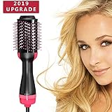 PLYRFOCE Hot Air Brush One Step Hair Dryer,Negative Ionv Straighten & Curl Volumizer Brush for All Hair Types