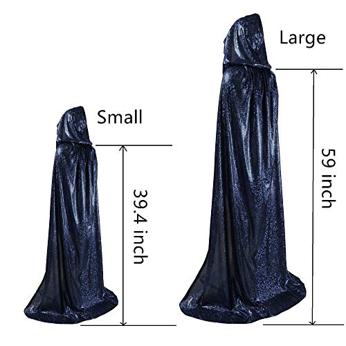 OurLore Unisex Full Length Hooded Cape Halloween Christmas Adult Cloak (Small, Black)
