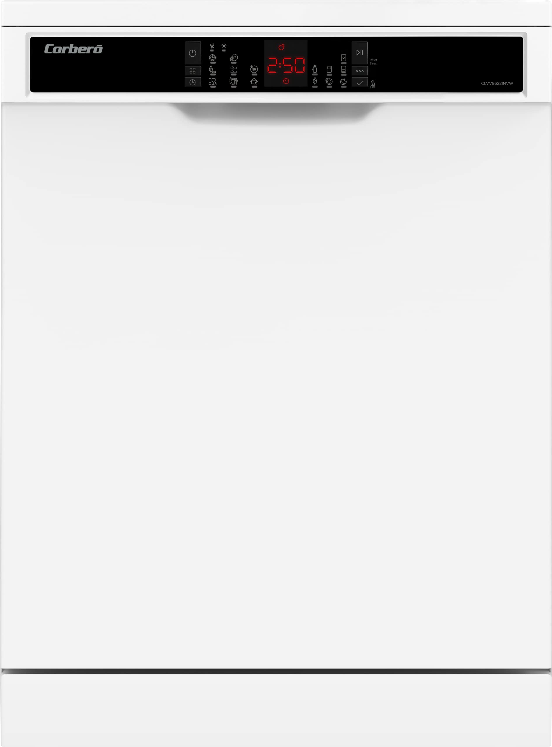 Corbero-CLVV8622INVW-Lavavajillas-Gama-Excellence-15-Ajustes-8-P-6-Temp-Inverter-Display-LED-Blanco-Inicio
