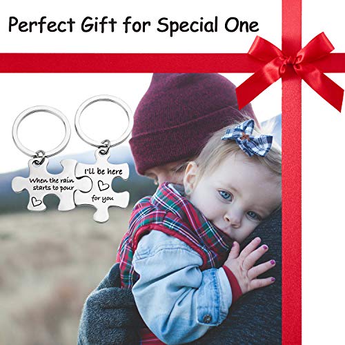 EIGSO I'll Be There for You When The Rain Starts to Pour Puzzle Keychain Set Friends TV Show Inspired Keychain Gift for BFF Boyfriend for Couples (When The rain Starts KR)