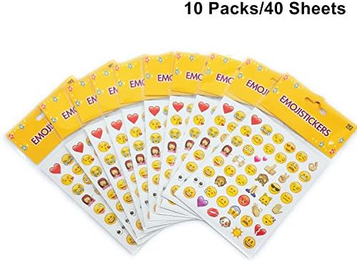 1920 Stickers, Emoji Stickers 40 Sheets Kids Happy Emoji - 10Packs