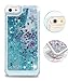 iPhone 6s Plus Case,iPhone 6 Plus Case,Hundromi Luxury Bling Glitter Sparkle Hybrid Bumper Case with Liquid Infused with Glitter and Stars for iPhone 6 Plus/6s Plus-Blue