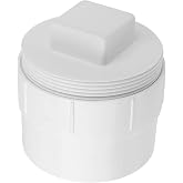 4" PVC Sewer Cleanout Adapter with Plug Pipe Fitting | DWV Universal Flush Sewer Cleanout Cap &ndash; Works with Garden, RV Sewer, and Drain Pipe Connection Systems