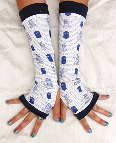 Whovian Cosplay Arm Warmers Fingerless Gloves