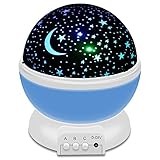Night Lighting Lamp, Arespark Star Light Projector Night Projection Romantic for Children Kids Bedroom Christmas Gifts with 3 Modes 4 LED Beads 360 Degree Rotation - Blue