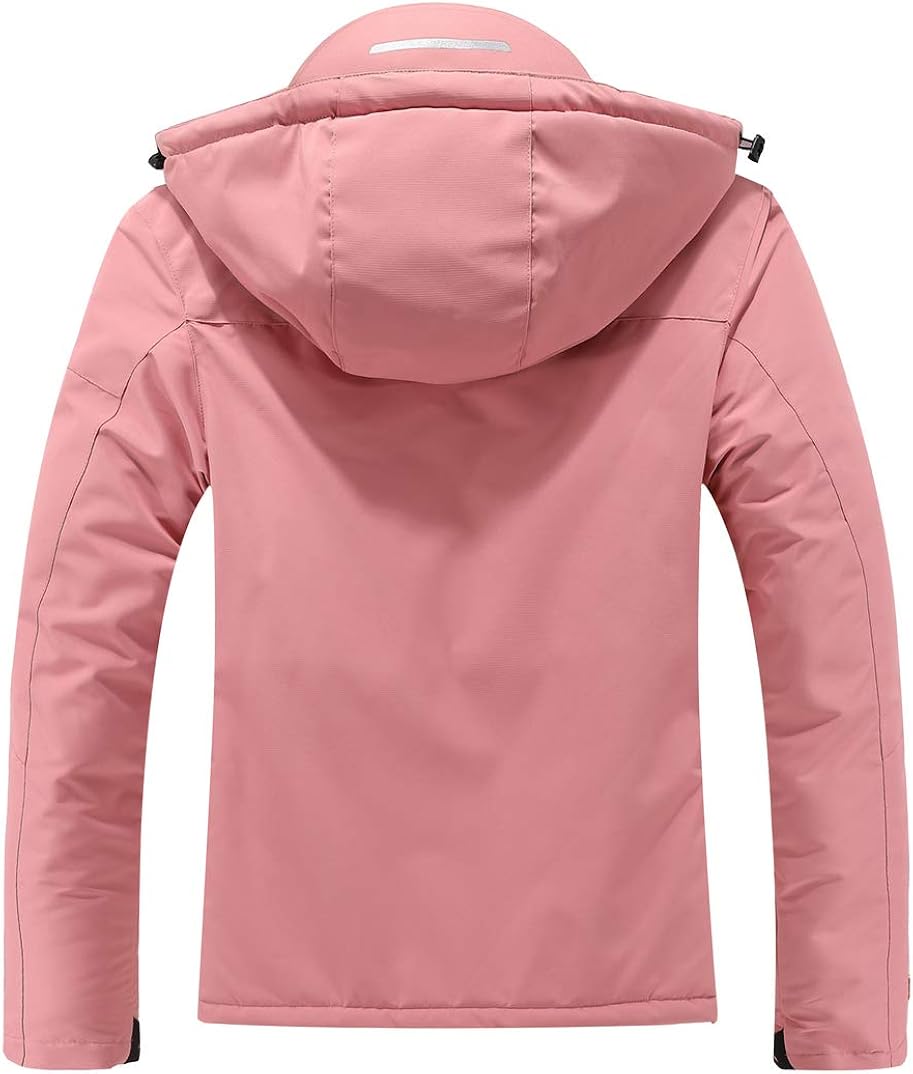 Women's Waterproof Ski Jacket Warm Winter Snow Coat Hooded Raincoat: Clothing