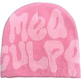 YUERFEILA Y2K Beanies Spider Web Pattern Beanie Wool Knit Skull Cap Winter Streetwear Outdoor Hats for Women Man Teenagers