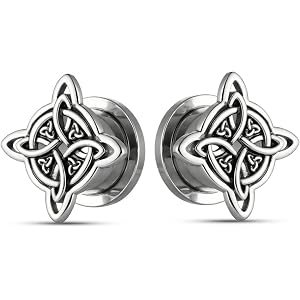 Twolobes 1Pair Cute Gauges for Ears, Stainless Steel,Ear cuff Tunnels,00g-16mm
