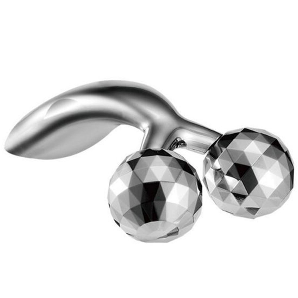 Enshey Face Massager, 3D Roller Massager V Face Massager Ball Y-Shape Face & Body Skin Care Roller Firming Lifting Anti-Aging Slimming Massage Tool Roller (Sliver)