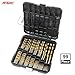 Hi-Spec 99pc Titanium-Coated HSS Drill Bit Set of Most Popular Bit Sizes (1/16" to 3/8") for Wood, Steel & Plastic in Tough Storage Case