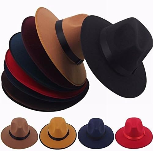 1pc New Hot Sale Unisex Vintage Blower Jazz Hat Women Men Casual Trendy Beach Sun Straw Panama cap Cowboy Cap with Black Ribbon Blue one size