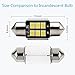 ENDPAGE DE3175 DE3021 DE3022 3175 LED Bulb White 6000K Super Bright 31mm Festoon Canbus Error Free, 2-pack, Work as Interior Dome Map Lights, Door Courtesy Lights, Trunk Lights, License Plate Lights
