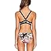 Sumkica Women’s Sexy Floral Print One Piece Swimsuit Bathing Suit - Cut Out Halter Backless Bikini Monokini Swimwear