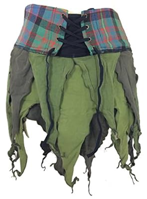 Genuine Scottish Tartan Designer Pixie Kilt Steam Punk Psytrance Skirt W8 Green